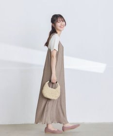 Tiaclasse 【2点セット・洗える】変形プリーツキャミワンピース＆Tシャツ