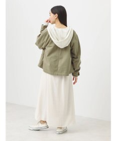 earth music&ecology パーカー付きミリタリーブルゾン