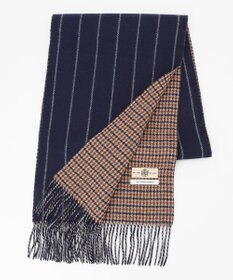 J.PRESS MEN リバーシブル カシミヤマフラー チェック×ストライプ