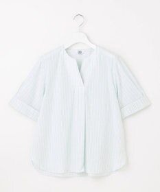 J.PRESS LADIES 【洗える】BEZ 空羽ストライプ クルーネック ブラウス