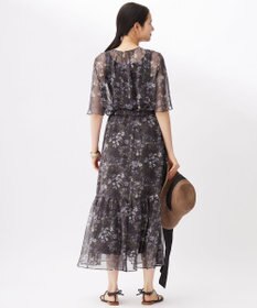 自由区 【セットアップ対応・洗える】ボタニカルフラワープリントティアード スカート