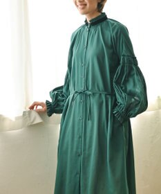 muuc 〈コットン100%強撚糸〉〈2WAY〉〈遠州織物の工場で織られた上質な生地〉〈シースルー〉〈ドライタッチ〉コットンドビーギャザー 羽織り＆ワンピースドレス