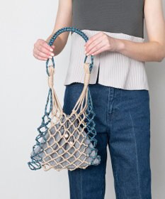 TRICOTE マクラメトートバッグ【巾着ポーチ付き】