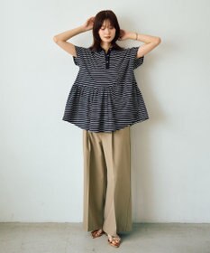 YECCA VECCA アシメボーダーポロシャツ