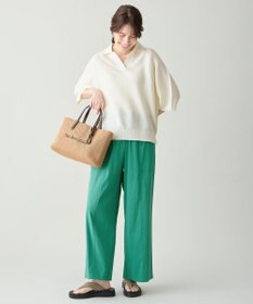 ANY L アクリルガーターポロ衿ニット