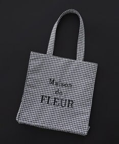 Maison de FLEUR ブランドロゴ刺繍ギンガムスクエアトート