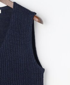 JOSEPH ABBOUD 【エコ素材和紙使用・日本素材】和紙杢メッシュクルーネック ニットジレ