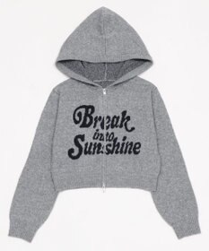 WEGO フラッフィーグラフィックジャガードニットZIPパーカー