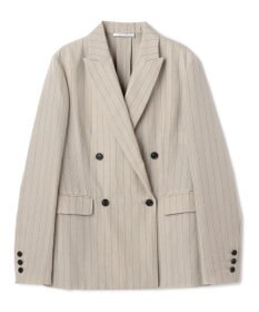 BEIGE， ERYTH / リネンストライプダブルジャケット