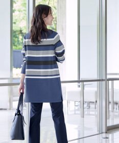 Tiaclasse L 【洗える】マルチボーダーニットチュニック