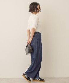 AMERICAN HOLIC 袖口バイカラー半袖ニットプルオーバー