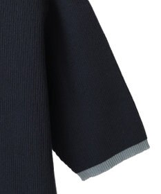 AMERICAN HOLIC 袖口バイカラー半袖ニットプルオーバー