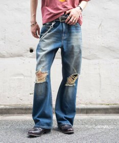 WEGO ダメージフレアデニムパンツ