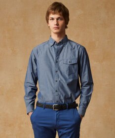 JOSEPH ABBOUD 【キングサイズ・環境配慮型素材】ビオグレースシャンブレー シャツ