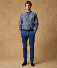 JOSEPH ABBOUD 【キングサイズ・環境配慮型素材】ビオグレースシャンブレー シャツ