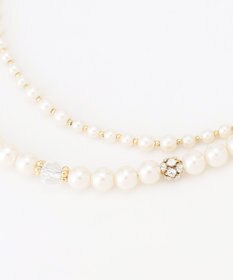 ANY SIS ストーンパール調2連 ネックレス