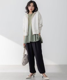 23区 S 【ご好評につき新色追加】ナチュラルコットンベアコンビ ペプラム カットソー