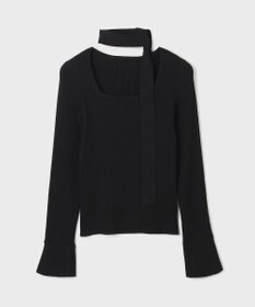 GRACE CONTINENTAL ボウタイリブニットトップ