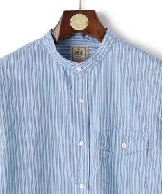 J.PRESS MEN 【WEB・一部店舗限定】コットンブロードストライプ バンドカラーシャツ