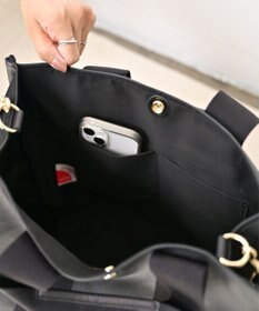 Hekhèr Le Style de Vie 【日本製 / A4サイズ対応 / 2WAY】PUコートコットンキャンバス トートバッグ large