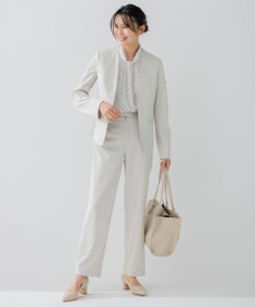 23区 L 【洗える】トライアングルプリント ネックデザイン ブラウス