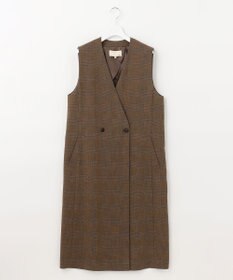 自由区 【洗える】グレンチェック ロングジレ