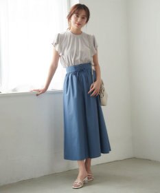 Feroux 【UVケア】スタンドカラーフレアスリーブ Ｔシャツ