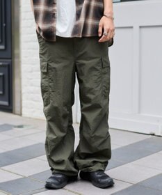 WEGO 【ウエストゴム/MLサイズ展開】ナイロンイージーカーゴパンツ