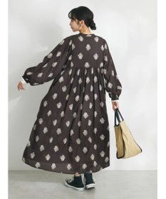 CRAFT STANDARD BOUTIQUE インド綿混フラワーモチーフワンピース