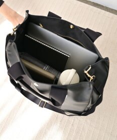 Hekhèr Le Style de Vie 【日本製 / A4サイズ対応 / 2WAY】PUコートコットンキャンバス トートバッグ large