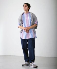 J.PRESS YORK STREET 【UNISEX】マルチストライプバンドカラー シャツ