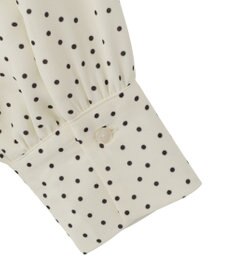 Green Parks ドットイージーケアバックスリットブラウス