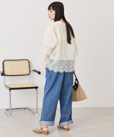 AMERICAN HOLIC レース切り替え半袖シャツ