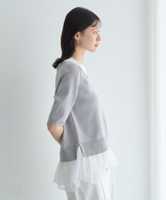 YECCA VECCA 2way襟付きフリルレイヤードニット
