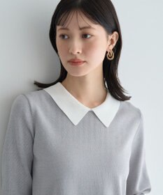 YECCA VECCA 2way襟付きフリルレイヤードニット