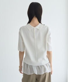 YECCA VECCA 2way襟付きフリルレイヤードニット
