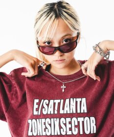 WEGO 【ユニセックス着用ITEM/MLサイズ展開】アクセ付きブリーチビッグロゴT(SS)