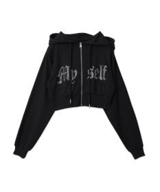 WEGO ラインストーンWジップショートパーカー