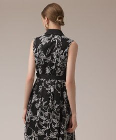 GRACE CONTINENTAL フラワー刺繍ボウタイドレス