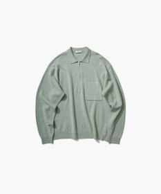 ATON LINEN WOOL BRUSHED | ジップアップポロセーター - UNISEX
