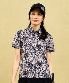 23区GOLF 【WOMEN】総柄フラワープリント ポロシャツ