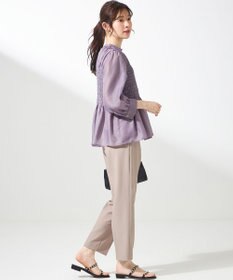 ANY SIS 【洗える】オーガンジーシャーリング ブラウス