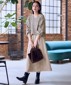 ANY 【ウエストゴム】スエードフレアスカート