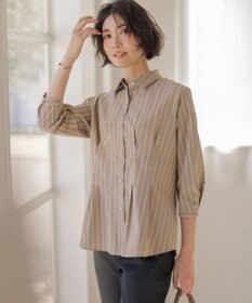 J.PRESS LADIES L 【一枚で着映え】TC ハイカウントストライプ シャツ ブラウス