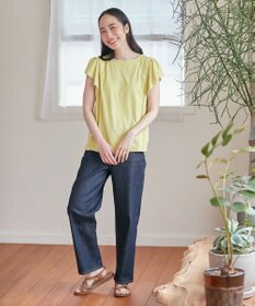 ANY 【接触冷感/UVケア/シワになりにくい】フレアスリーブ Tブラウス