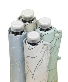 MOONBAT 【晴雨兼用/ 一級遮光/UV99％】フワクール (Fuwacool) 折りたたみ日傘 フワクールホワイト ラインフラワー 軽量