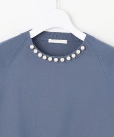 自由区 【洗える】パールディティールプルオーバー ニット
