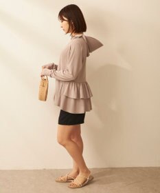 OP／FILA 【ocean pacific】フェイスガード付き バックフリル ラッシュガードパーカー