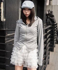 WEGO サイドリボンカットジップパーカー