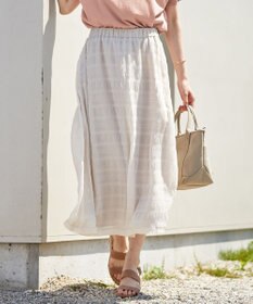 J.PRESS LADIES 【洗える】シャーリングシャドーボーダー スカート